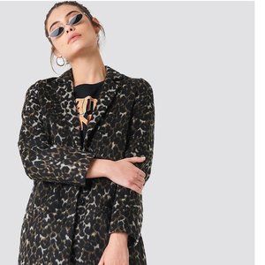 NAKD Printed Animal Leopard  Print Trench Coat US 4 SMALL  NEW